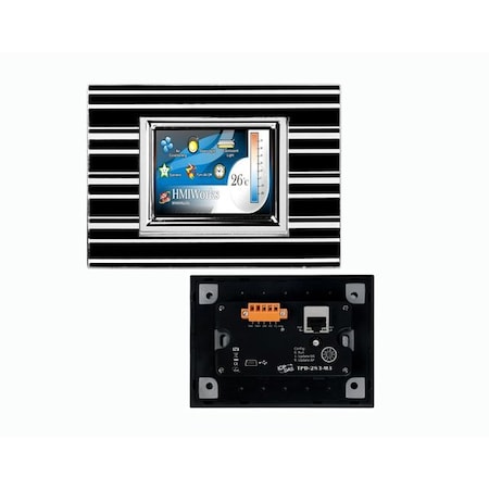 Icp Das 2.8'' High Resolution TFT Color Touch, support PoE Ethernet Port and RS 485 Balck Panel TPD-283-M3